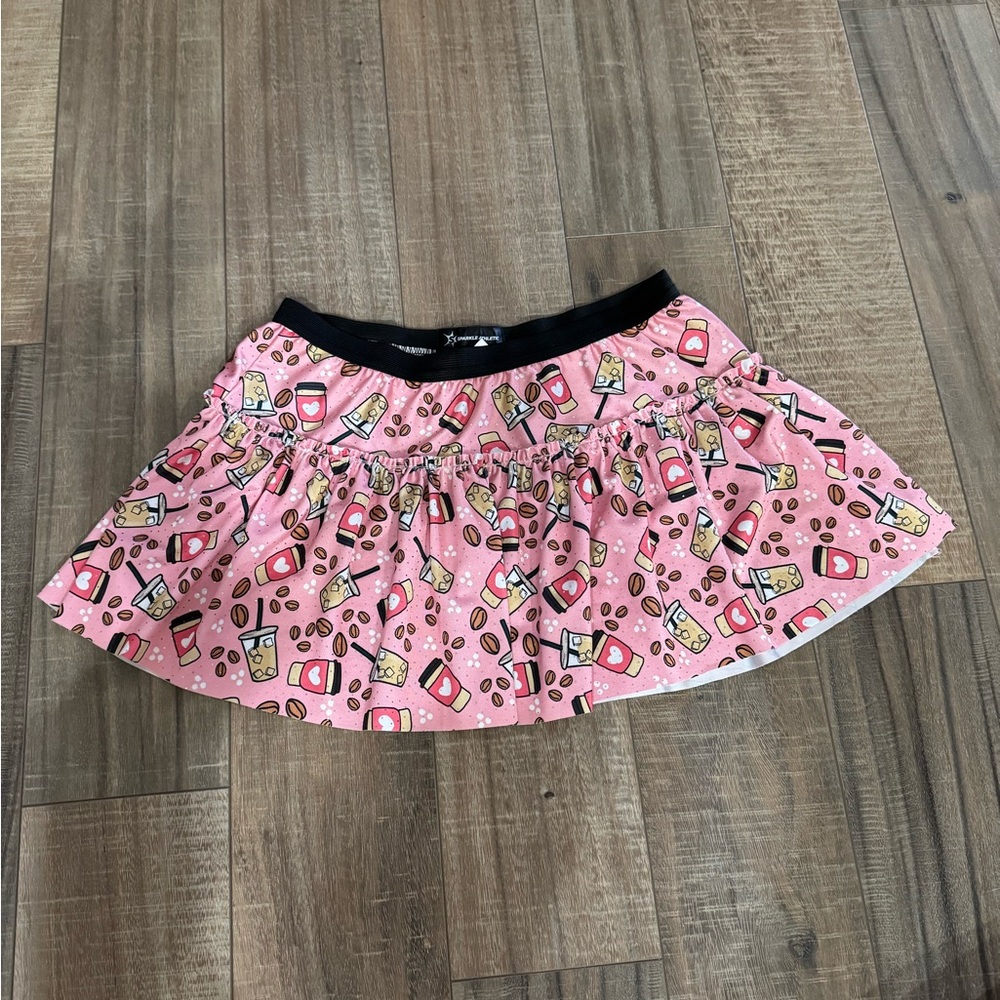 Sparkle Athletic Pink Coffee Running Skirt Sz M
